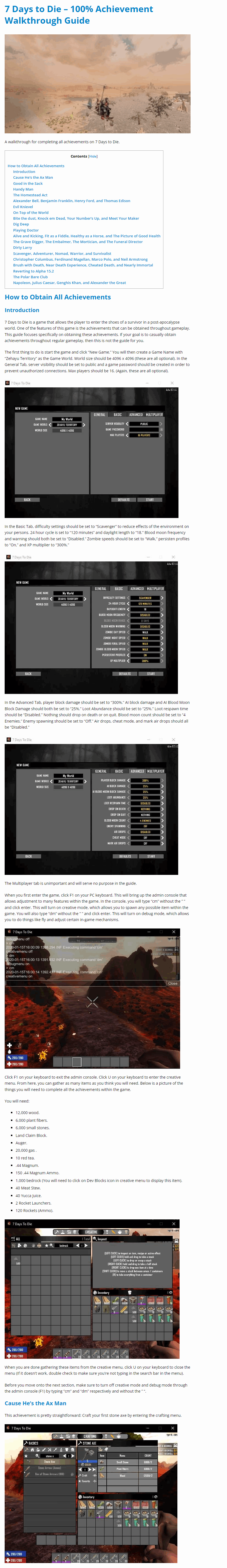 100% Achievement Walkthrough Guide