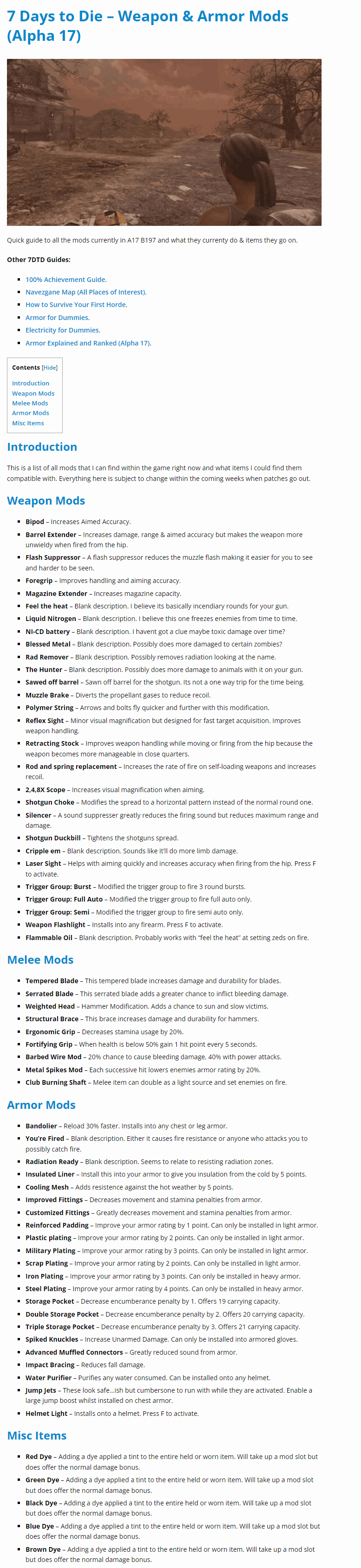 Weapon & Armor Mods (Alpha 17)