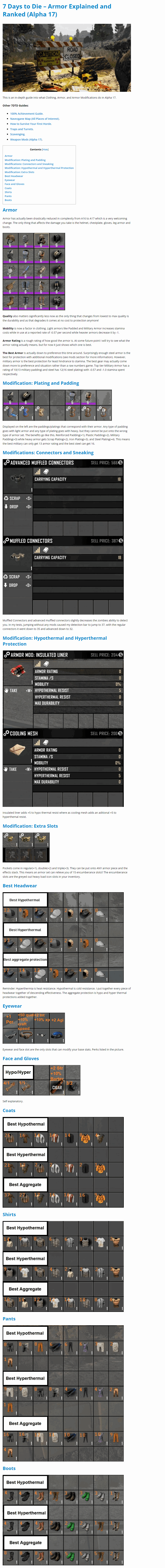 Armor Explained and Ranked (Alpha 17)