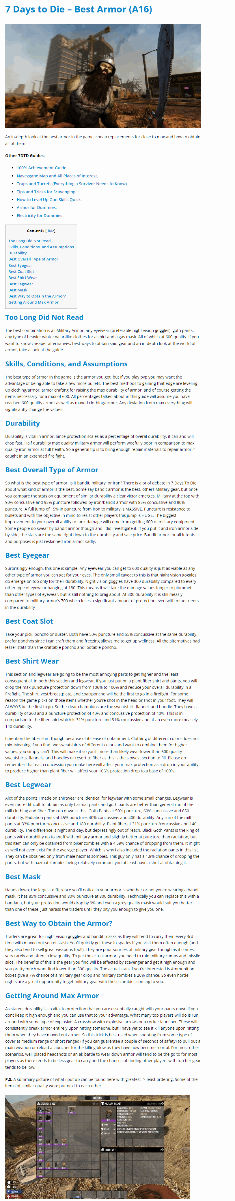 Best Armor (A16)