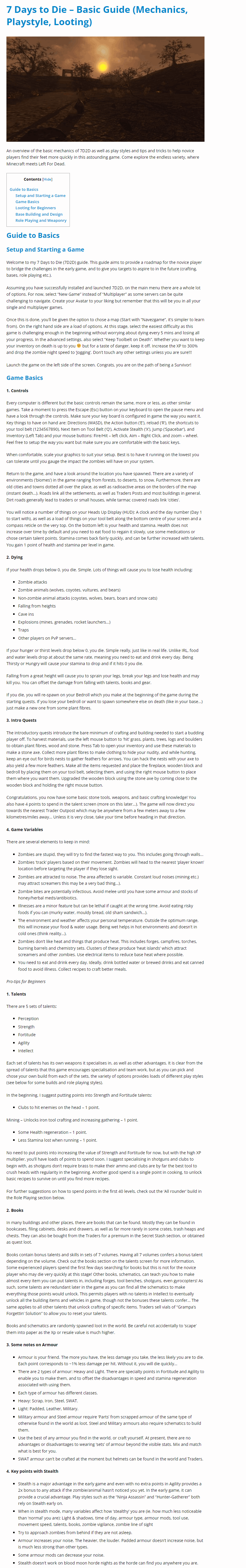 Basic Guide (Mechanics, Playstyle, Looting)
