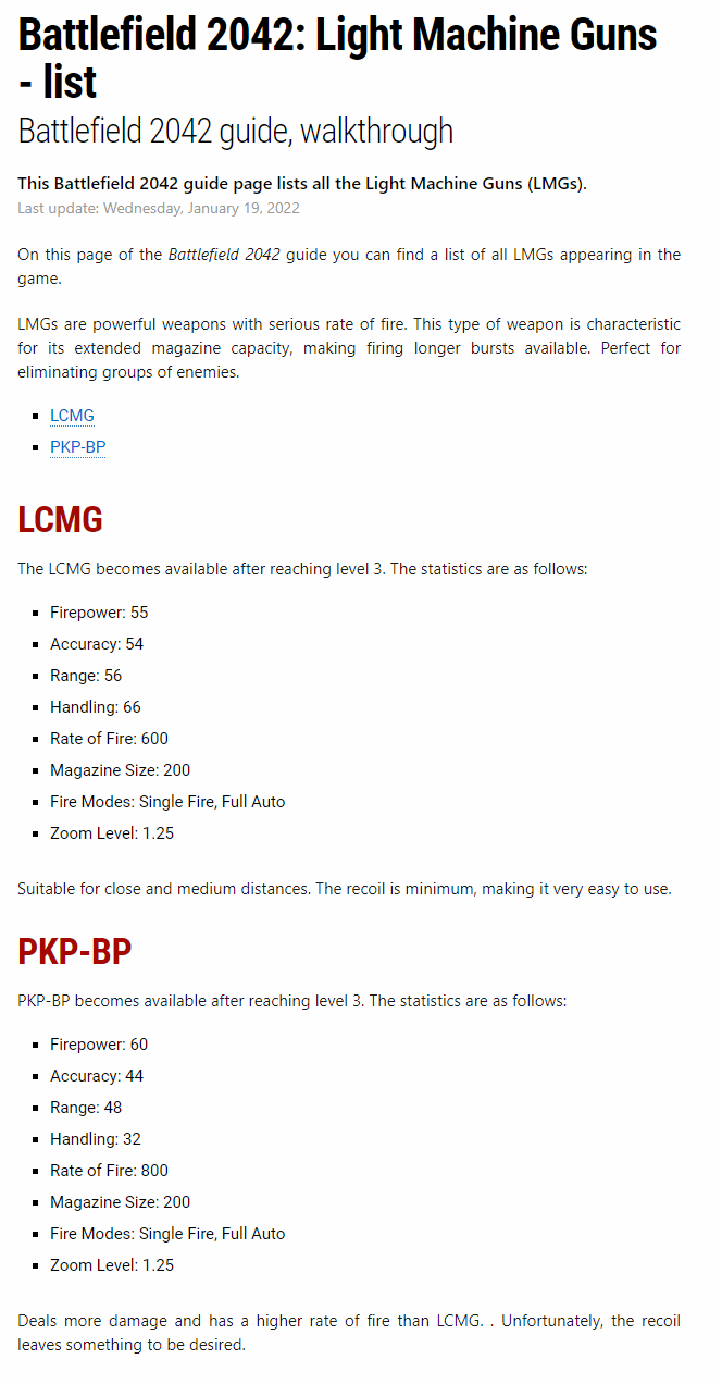 Light Machine Guns (LMGs)