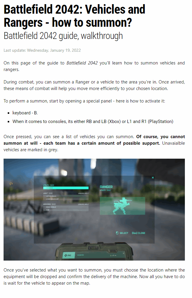 Vehicles and Rangers - how to summon?