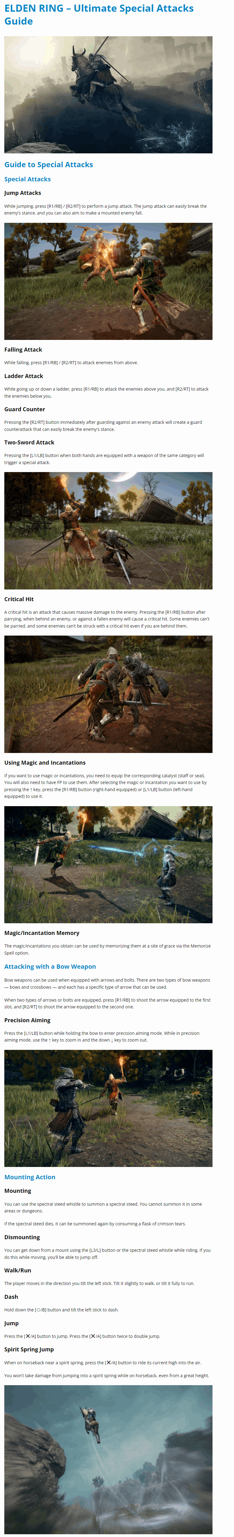 Ultimate Special Attacks Guide