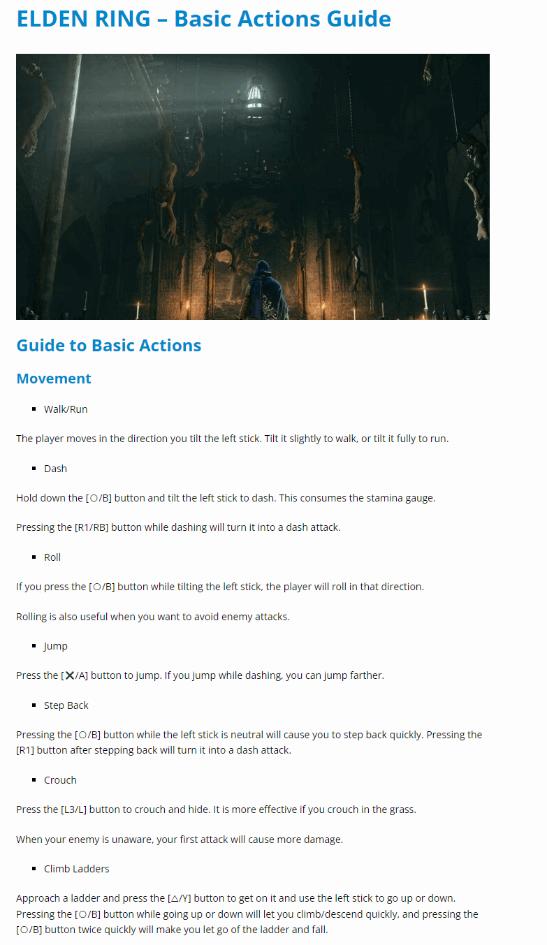 Basic Actions Guide