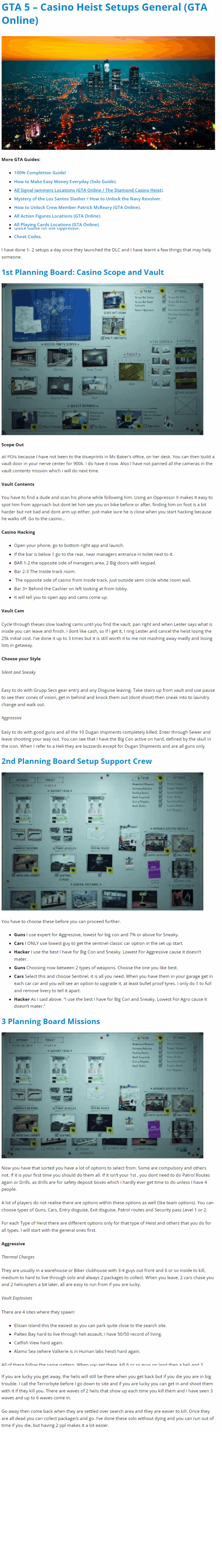 Casino Heist Setups General (GTA Online)