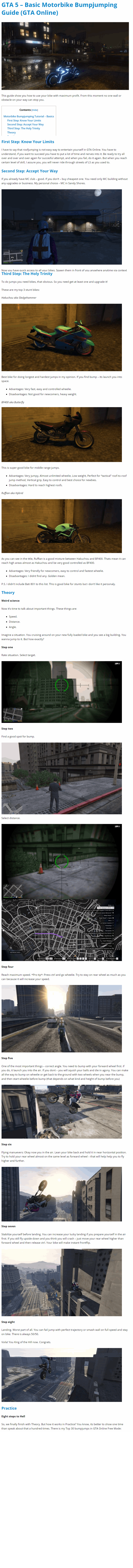 Basic Motorbike Bumpjumping Guide (GTA Online)