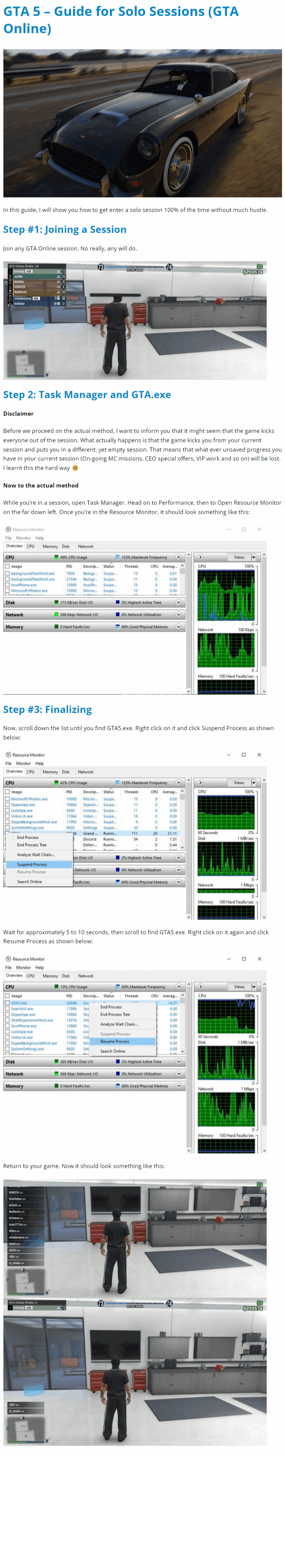 Guide for Solo Sessions (GTA Online)