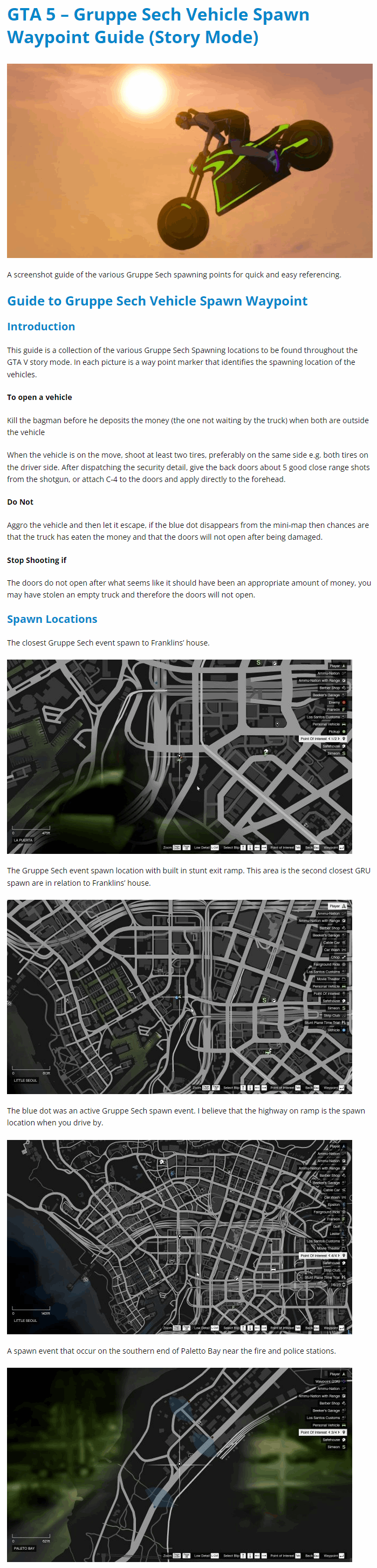 Gruppe Sech Vehicle Spawn Waypoint Guide (Story Mode)