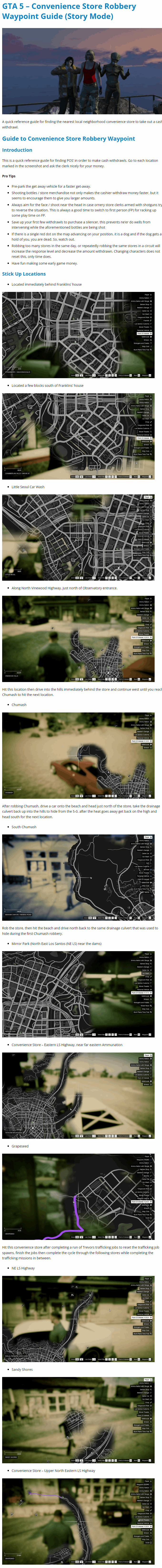 Convenience Store Robbery Waypoint Guide (Story Mode)