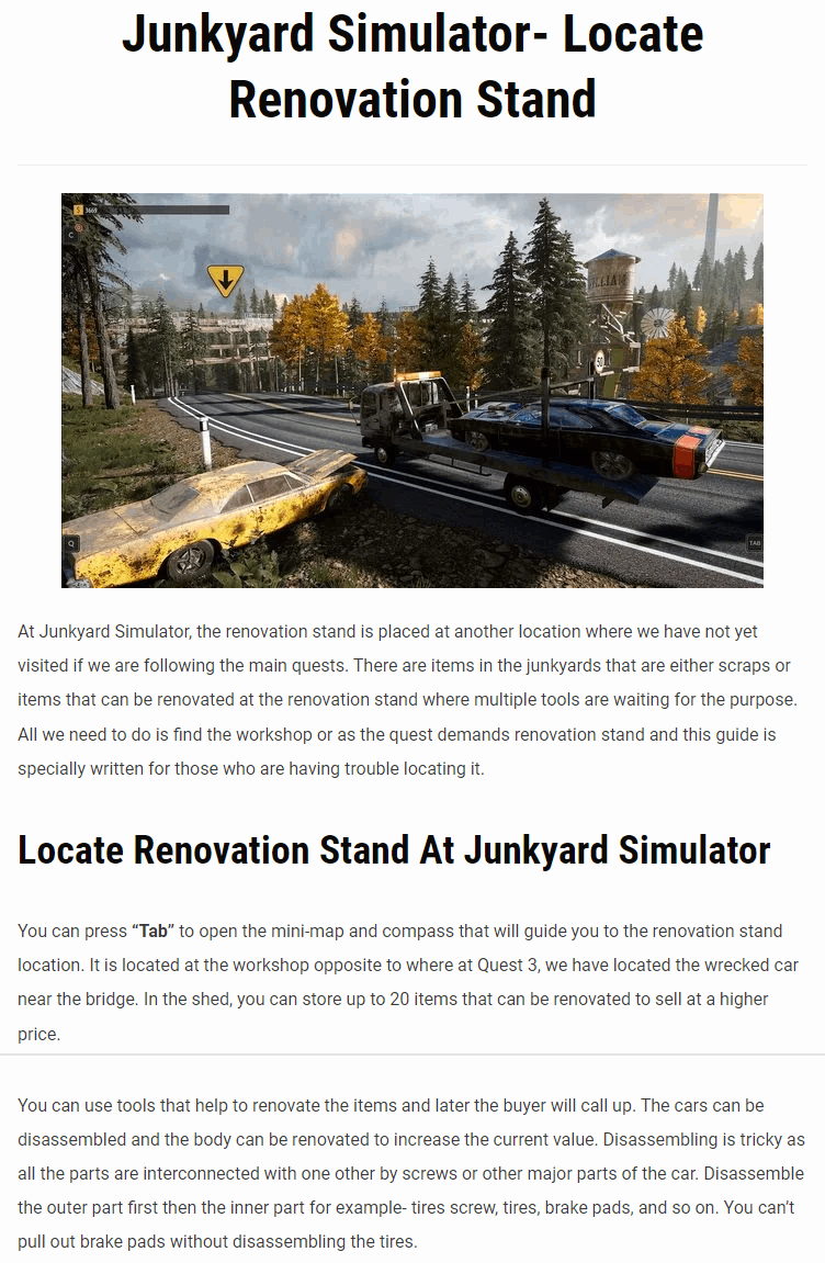Locate Renovation Stand