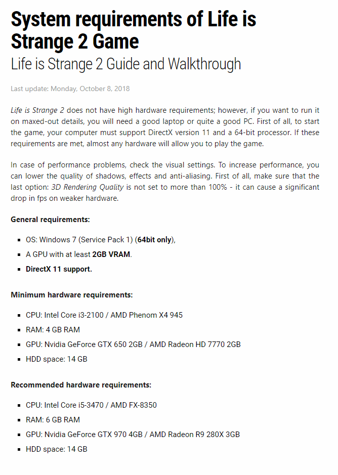 System requirements