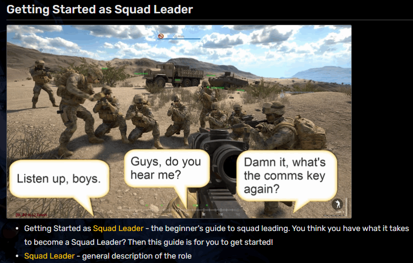 Getting Started as Squad Leader