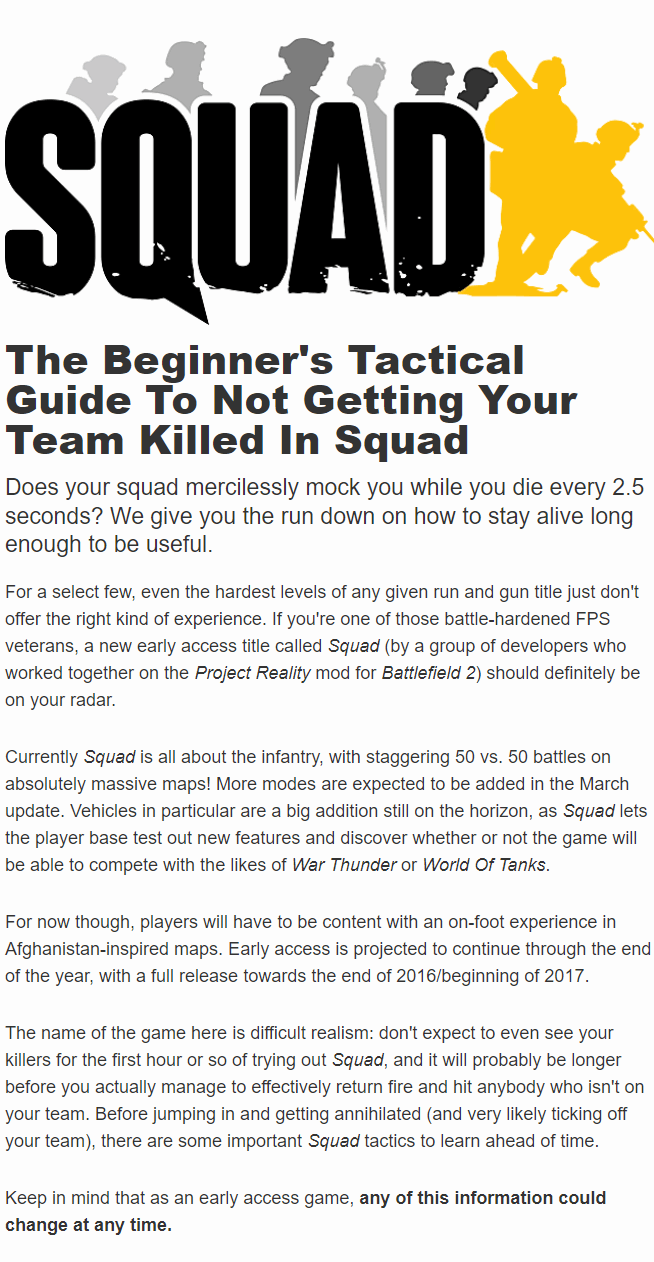 The Beginner's Tactical Guide To Not Getting Your Team Killed