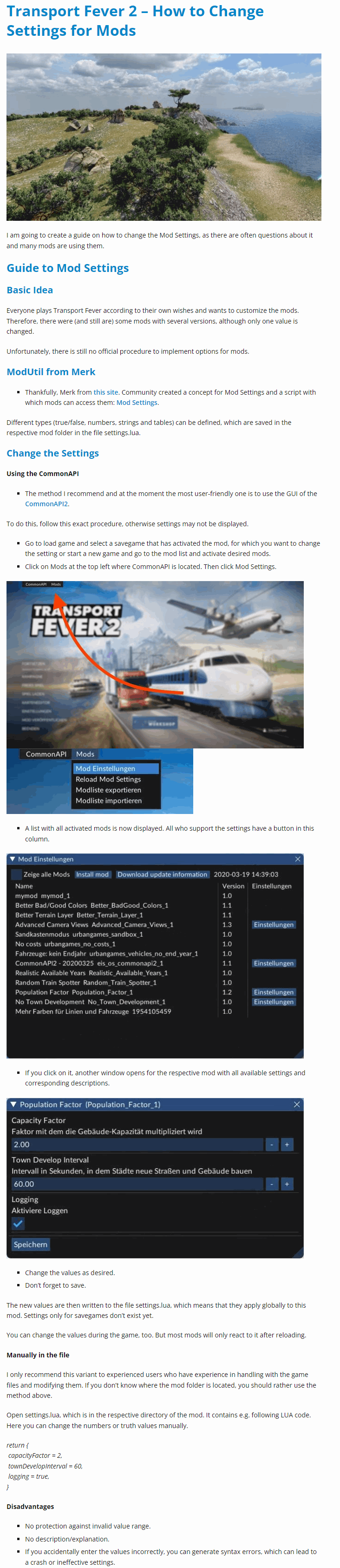 How to Change Settings for Mods