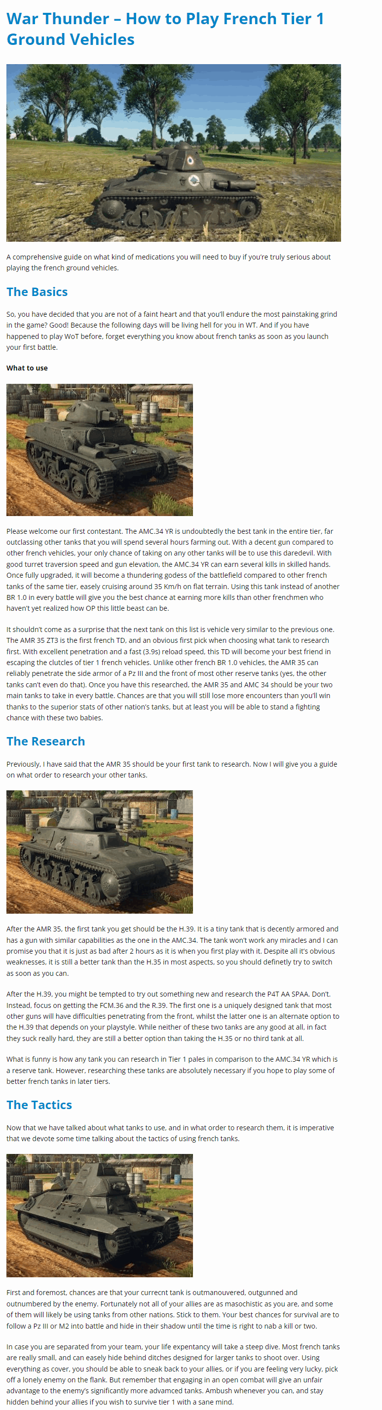 How to Play French Tier 1 Ground Vehicles