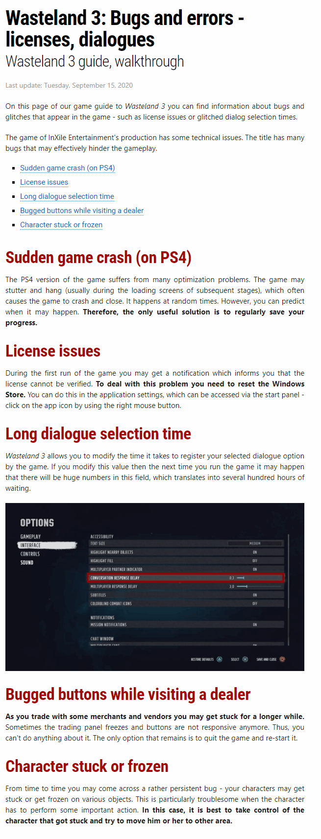 Bugs and errors