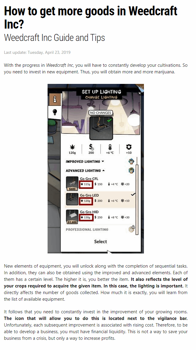 How to get more goods?